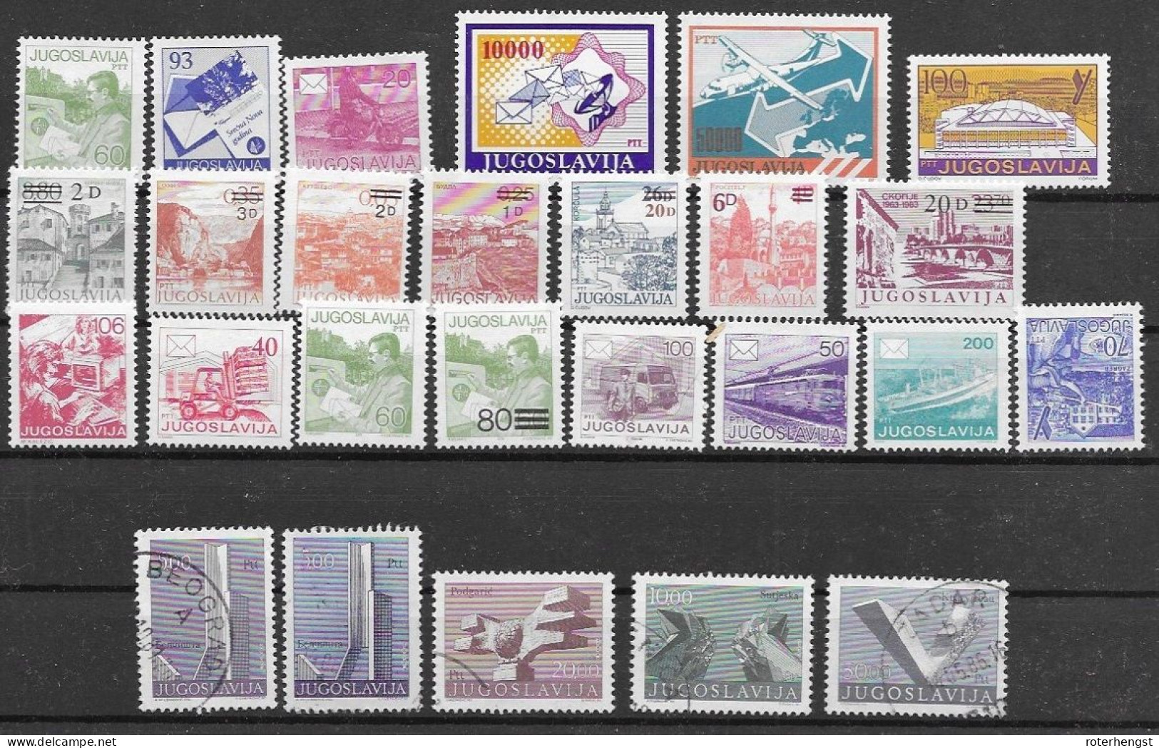 Yugoslavia Mnh ** (bottom Row Used) 26 Definitve Stamps All Different - Ungebraucht