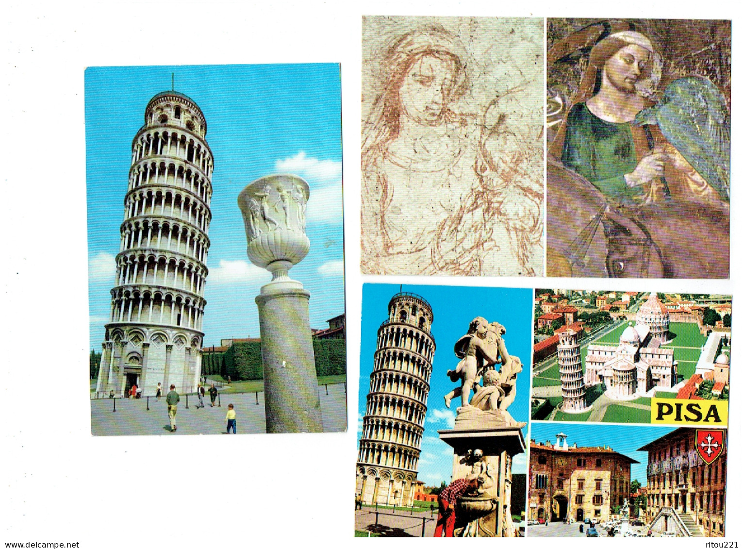 Lot 9 Cpm - Italie - Pisa - Tour Penchée - Statue - Animation Fresque - Pisa