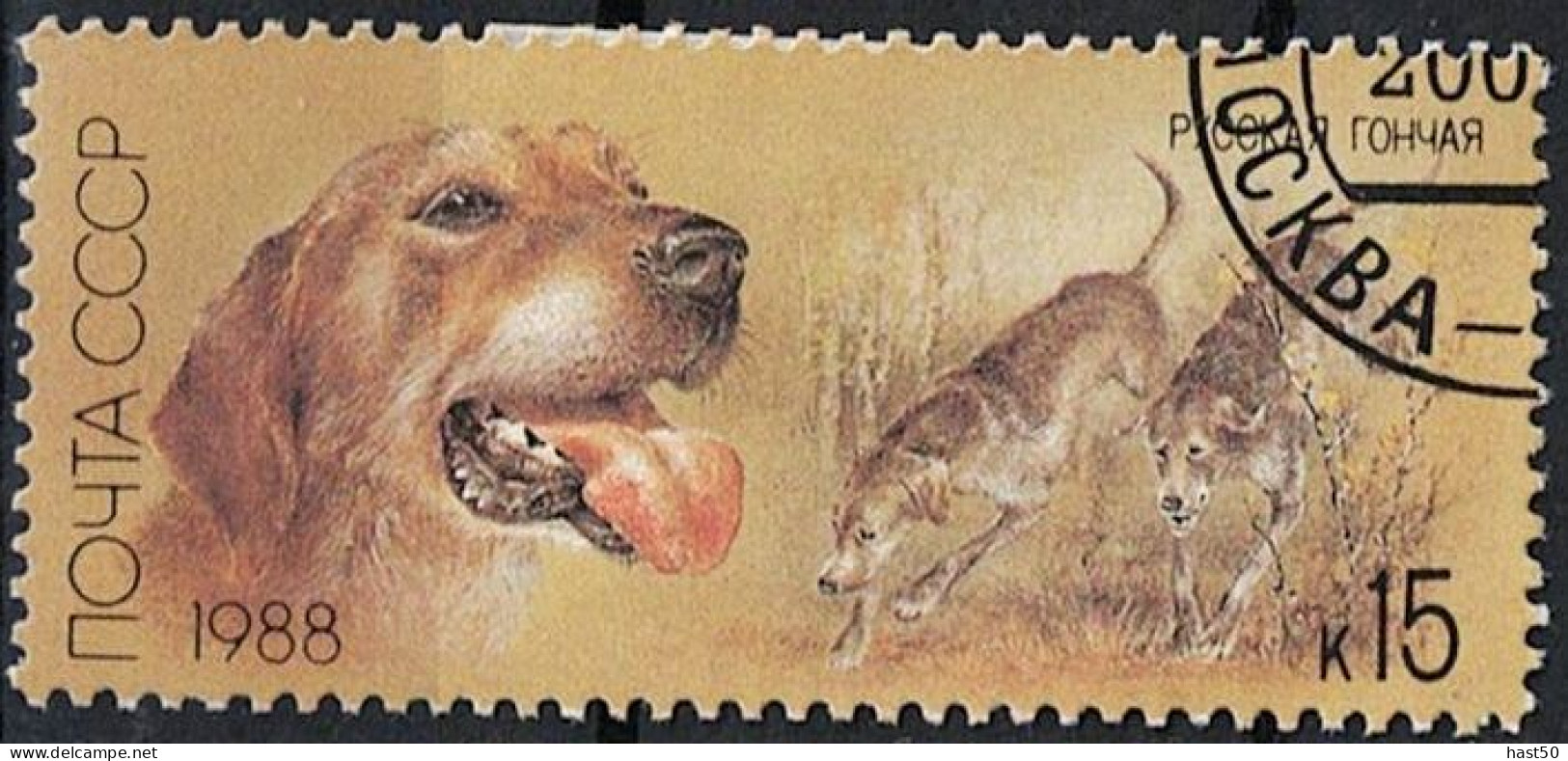 Sowjetunion UdSSR - Russischer Jagdhund (MiNr. 5829) 1988 - Gest Used Obl - Usati