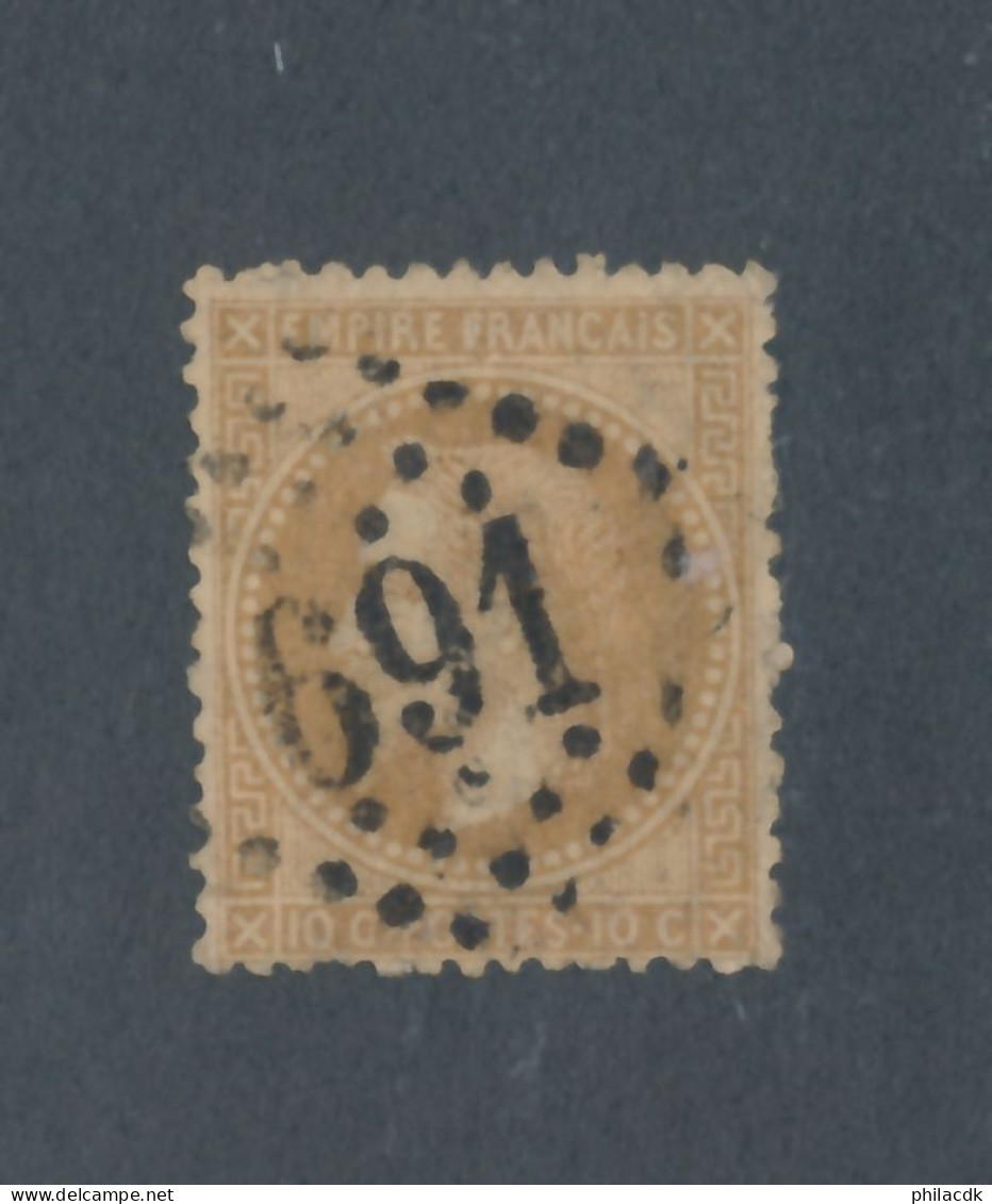 FRANCE - N° 28B OBLITERE AVEC GC 691 CAEN - 1868 - COTE : 8€ - 1863-1870 Napoléon III Lauré