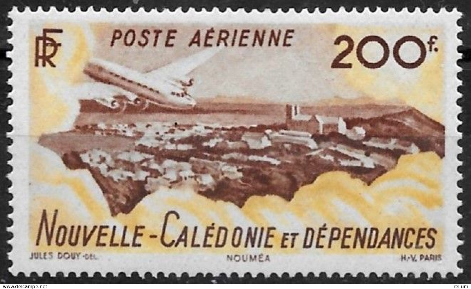 Nouvelle Calédonie 1948 - Yvert N° PA 63 - Michel N° 347 ** (+20%) - Unused Stamps