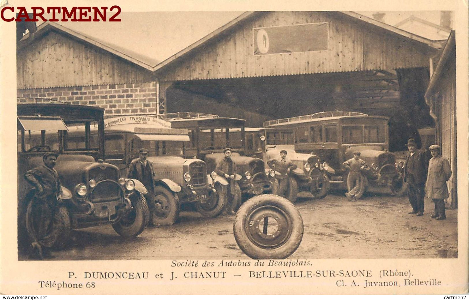 BELLEVILLE-SUR-SAONE SOCIETE DES AUTOBUS DU BEAUJOLAIS P. DUMONCEAU ET J. CHANUT - Belleville Sur Saone