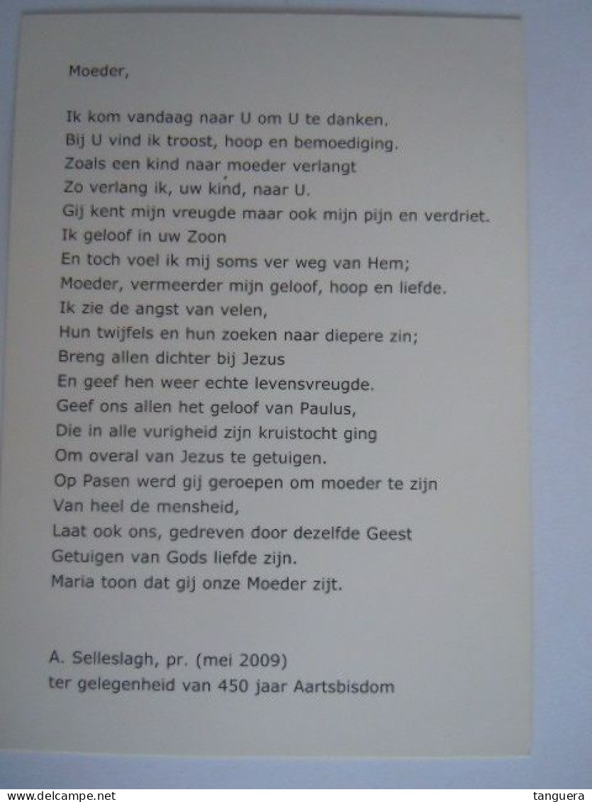 Mechelen Kardinaal Daneels O. L. Vrouw Van Hanswijk Gebed Formaat Pk 2009 Ter Gelegenheid 450 Jaar Aartsbisdom  (701) - Religion &  Esoterik