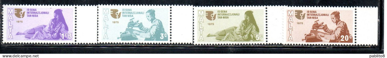 MALTA 1975 IWY INTERNATIONAL WOMEN'S YEAR ANNO INTERNAZIONALE DELLA DONNA COMPLETE SET SERIE COMPLETA MNH - Malta