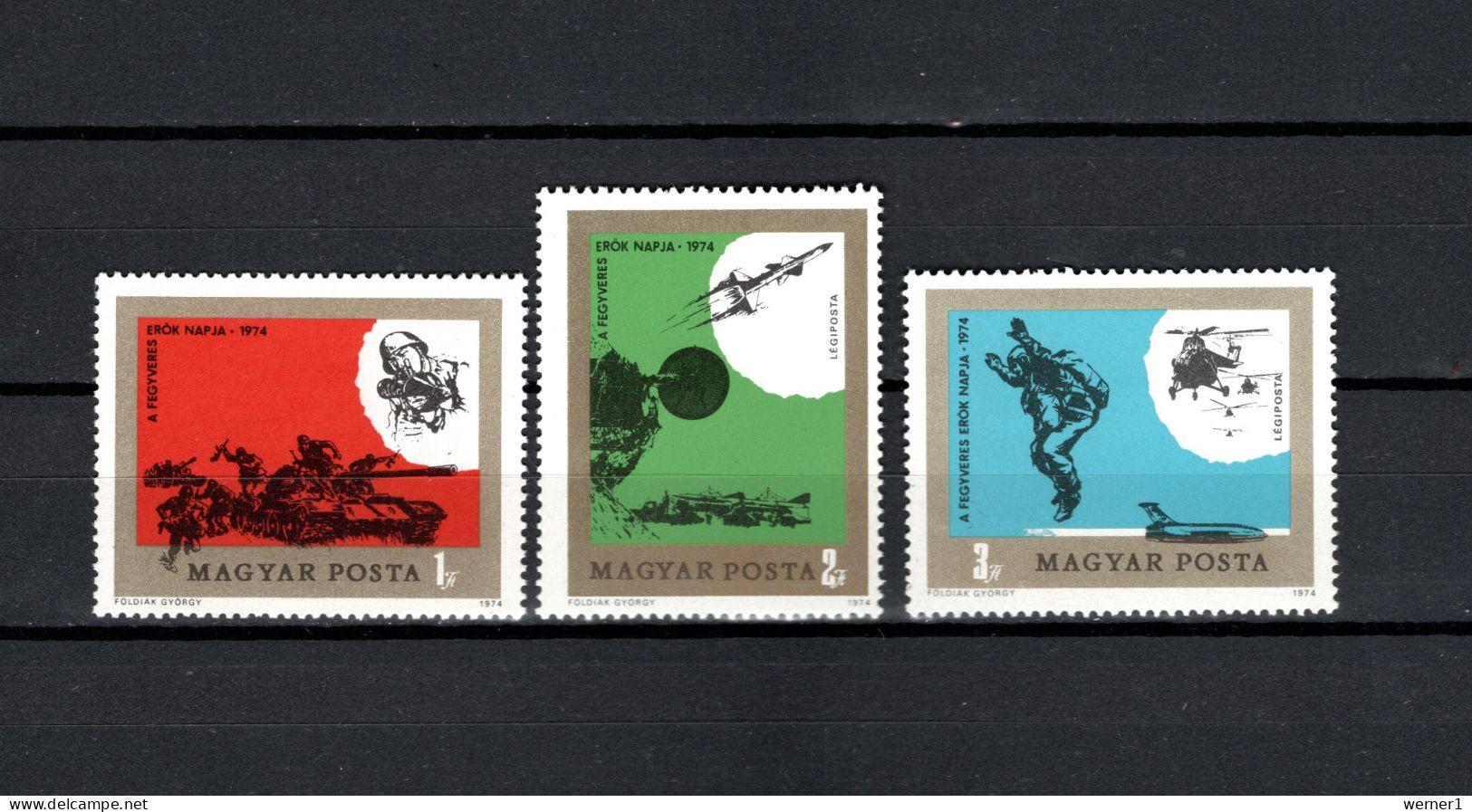 Hungary 1974 Space, Army Day Set Of 3 MNH - Europe