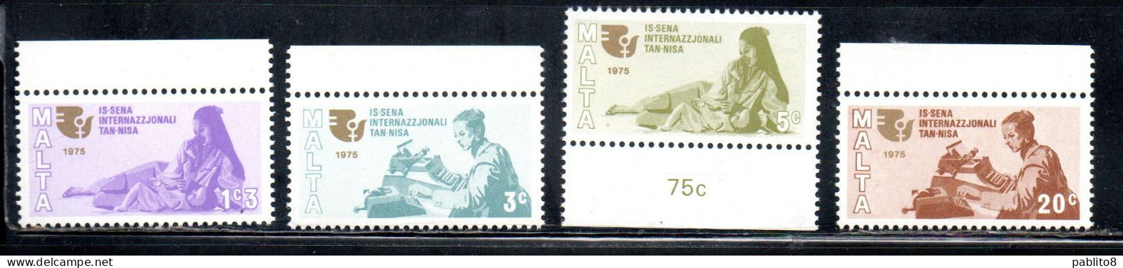 MALTA 1975 IWY INTERNATIONAL WOMEN'S YEAR ANNO INTERNAZIONALE DELLA DONNA COMPLETE SET SERIE COMPLETA MNH - Malta