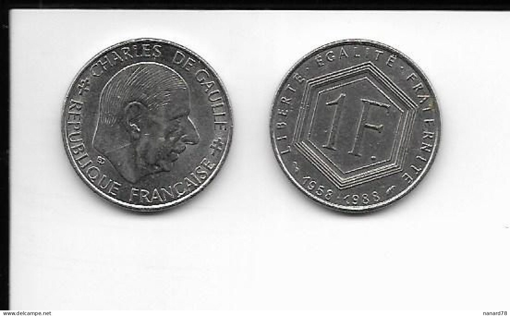 1 FRANC CHARLES DE GAULLE 1958-1988 - Other & Unclassified