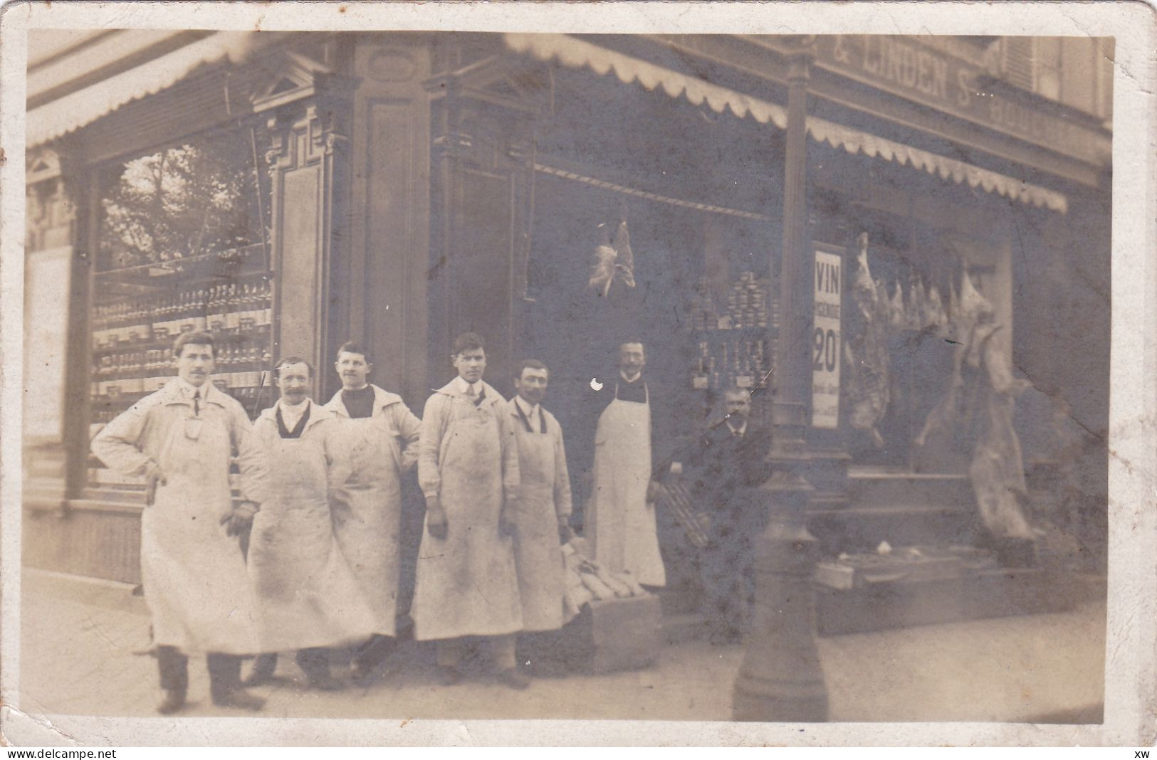 CPA - FRANCE - CARTE-PHOTOS BOUCHERIE à IDENTIFIER - PEUT-ÊTRE PARIS? - Animation -21-04-24 - Foto