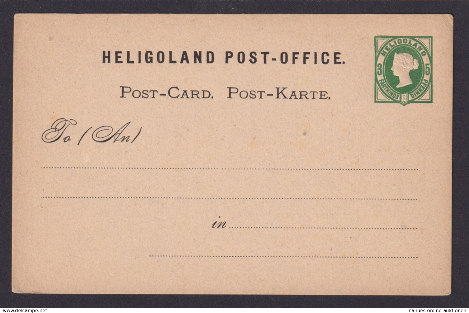 Altdeutschland Helgoland Ganzsache P 1 Queen Victoria Großbritannien Kat. 15,00 - Heligoland