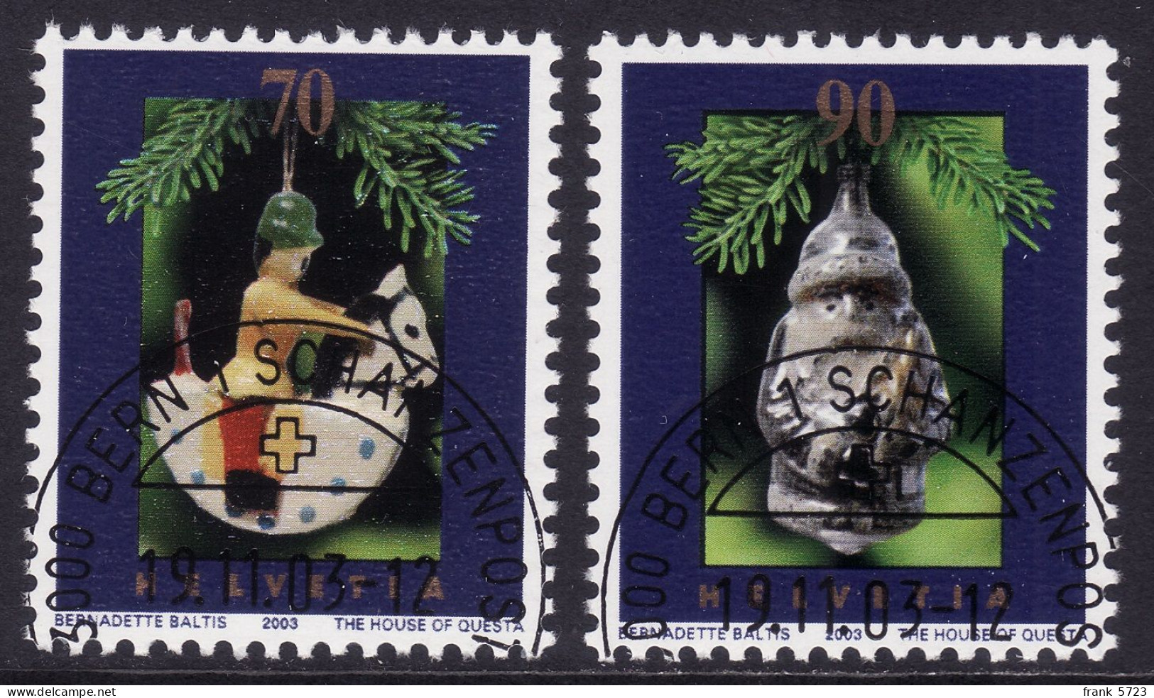 Schweiz: Satz SBK-Nr. 1105-1106 (Weihnacht, Christbaumschmuck 2003) ET-gestempelt - Usados