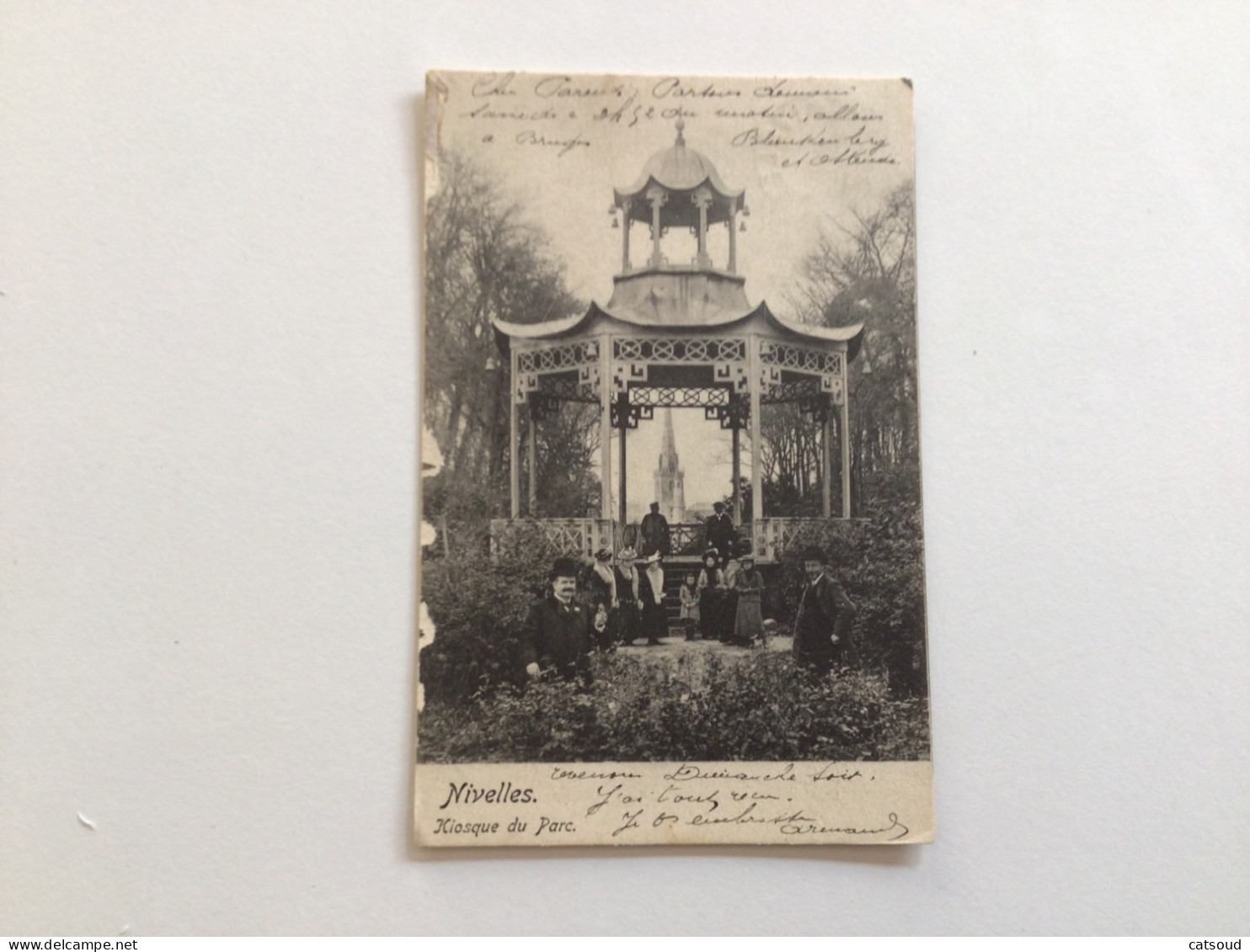 Carte Postale Ancienne (1902) Nivelles Kiosque Du Parc - Nijvel