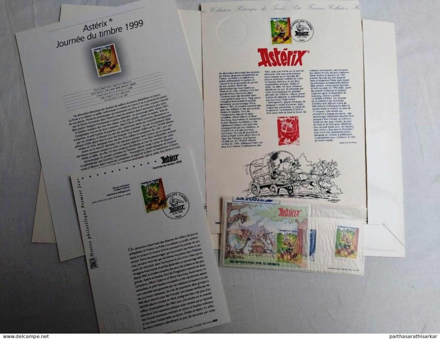 FRANCE 1999 ADVENTURES OF ASTERIX FFICIAL FOLDER (CONTAIN OFFICIAL DOCUMENTS MINIATURE SHEETS STAMPS AND DIE PROOF) MNH - Cómics