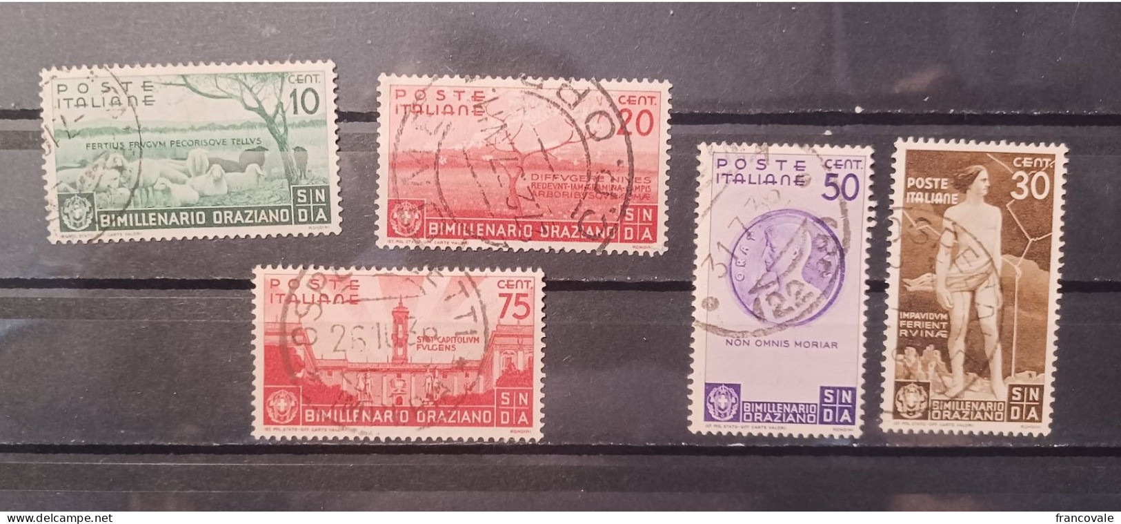 Italia Regno 1936 398-402 Orazio Serie 5 Valori Usati - Oblitérés