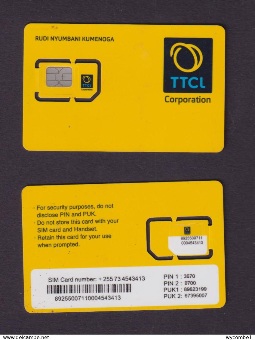 TANZANIA - TTCL Unused Chip SIM Phonecard - Tanzania