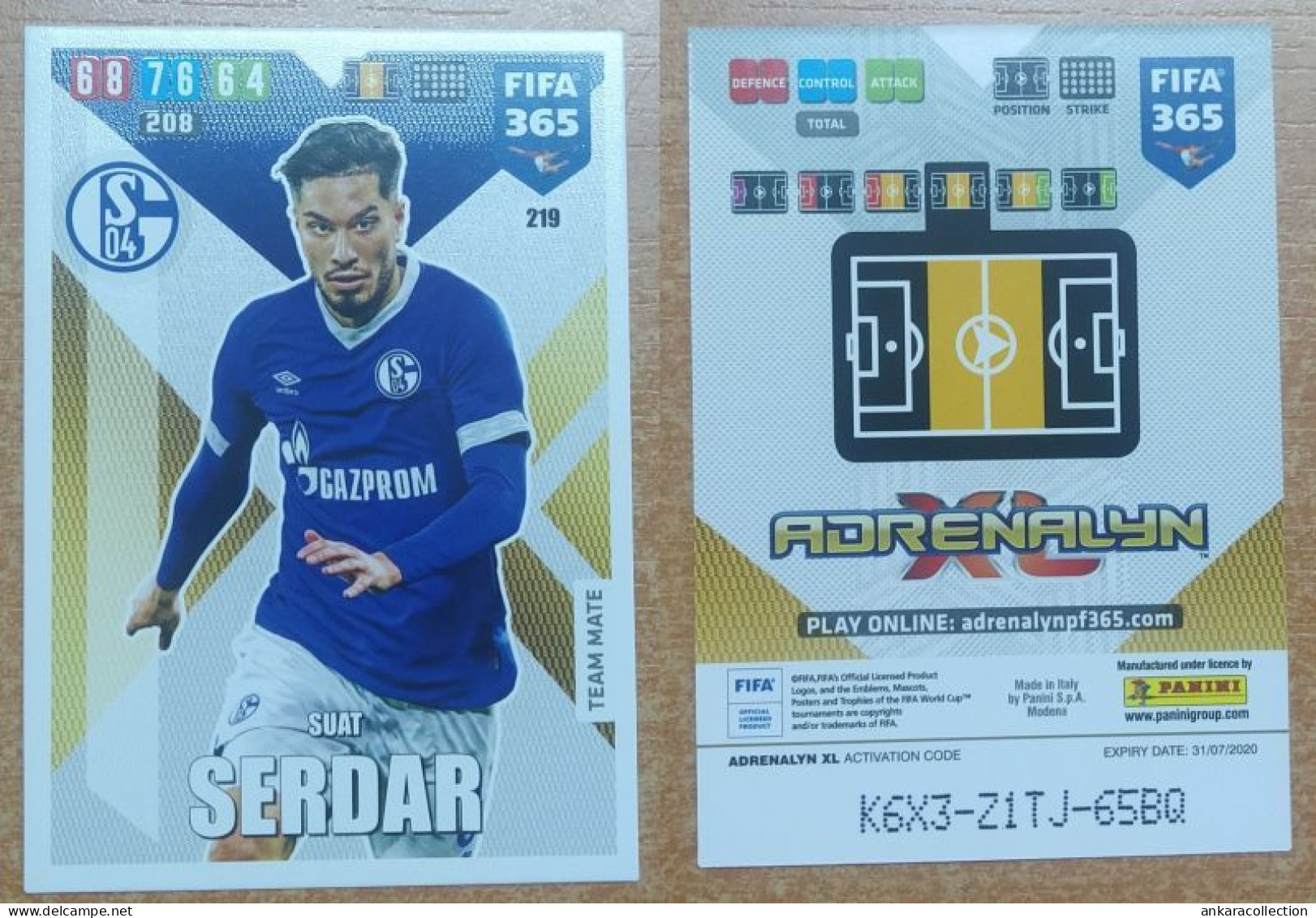 AC - 219 SUAT SERDAR  FC SHALKE 04  PANINI FIFA 365 2020 ADRENALYN TRADING CARD - Trading-Karten