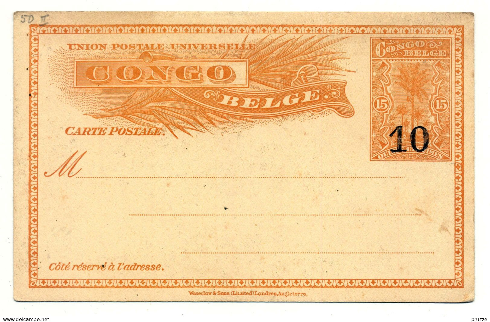 Belgisch-Kongo, Ganzsache Congo Ca. 1910 - Stamped Stationery