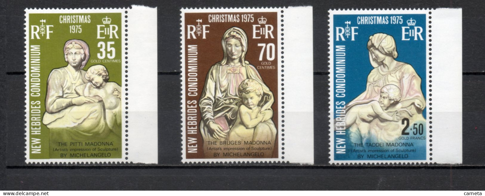 Nlles HEBRIDES  N° 421 à 423  NEUFS SANS CHARNIERE  COTE  5.00€    NOEL SCULPTURE - Unused Stamps