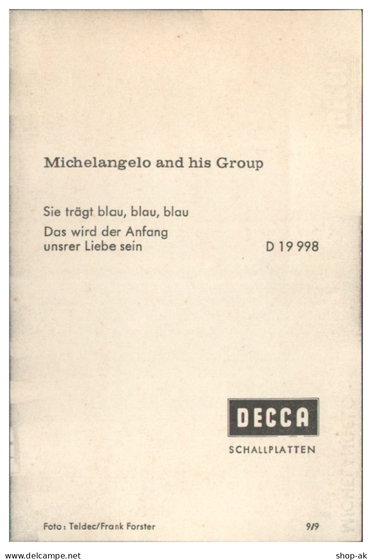 Y28892/ Michelangelo And His Group Beat- Popgruppe Autogramm Autogrammkarte 60er - Autografi