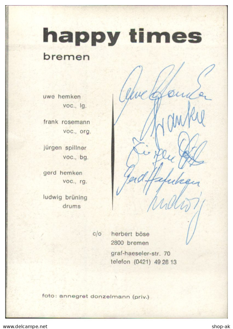 V6142/ Happy Times Aus Bremen Beat- Popgruppe Autogramm Autogrammkarte 60er - Autographes