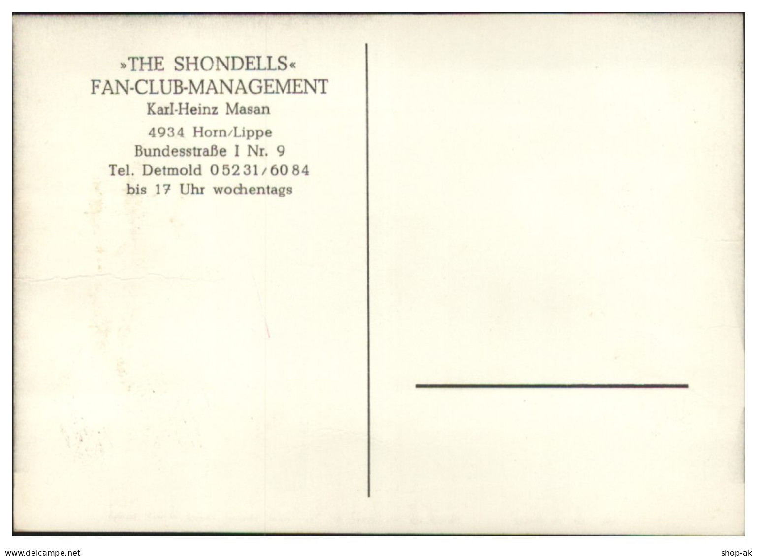 Y28884/ The Shondells Aus Minden Beat- Popgruppe   Autogrammkarte 60er Jahre - Singers & Musicians