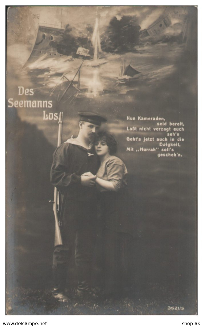 Y28449/ Des Seemanns Los - Marine Soldaten 1. Weltkrieg Foto AK  MSP No.15 - Oorlog