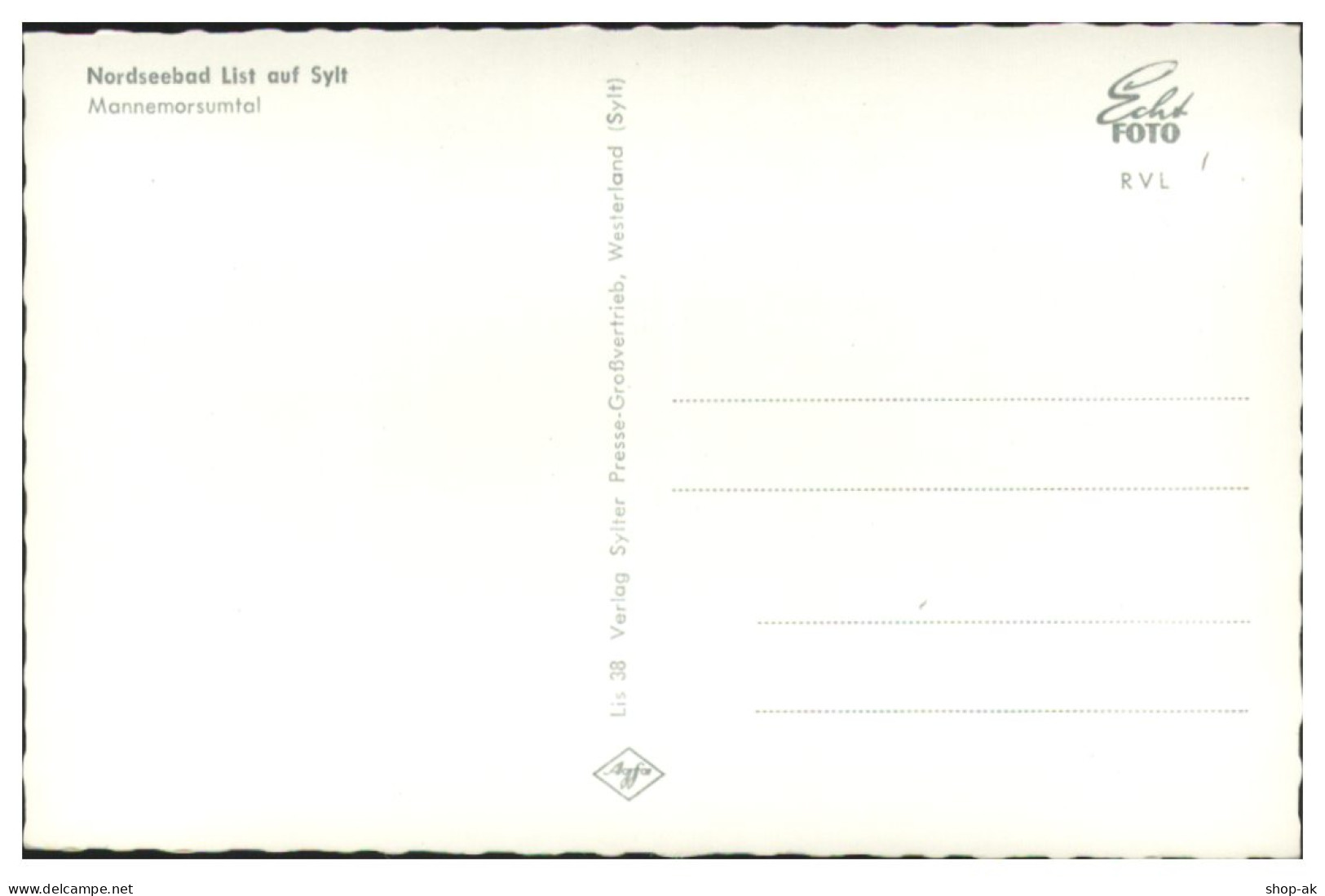 Y28438/ List Auf Sylt  Mannemorsumtal AK Ca.1960 - Sylt