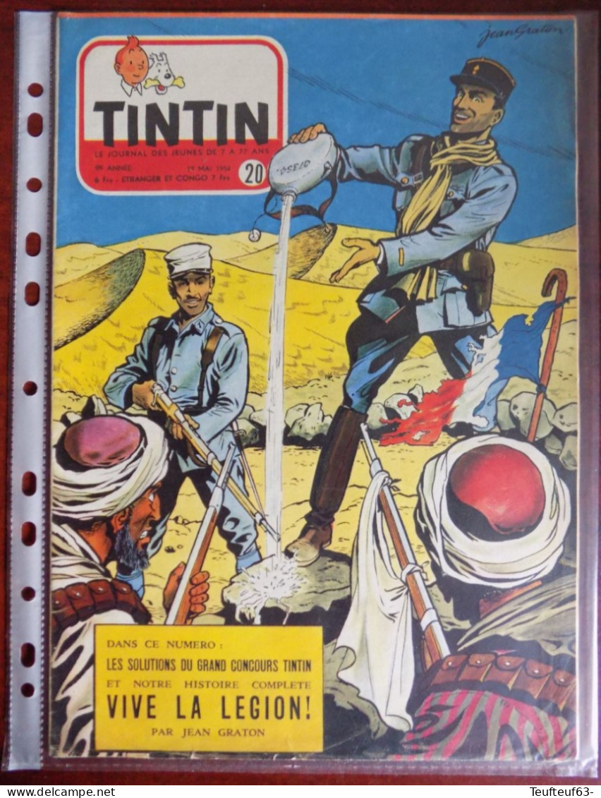 Tintin N° 20/1954 Couv. Graton ' Vive La Légion ' - Kuifje