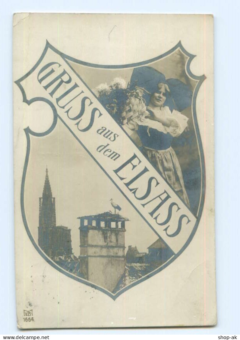 U1999/ Gruß Aus Dem Elsaß  Straßburg  Trachten Foto AK 1908 - Elsass
