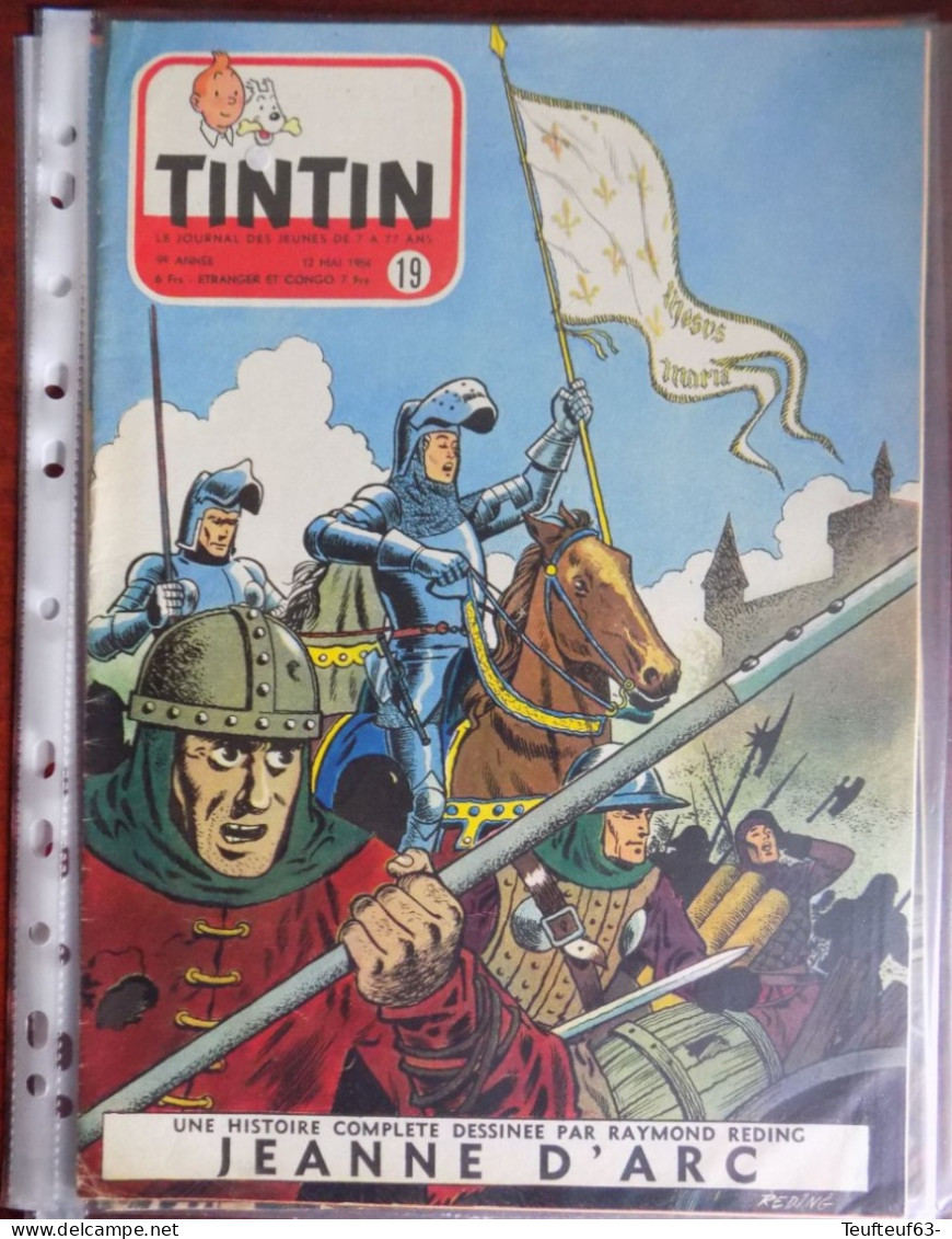 Tintin N° 19/1954 Couv. Reding " Jeanne D'Arc " - - Kuifje