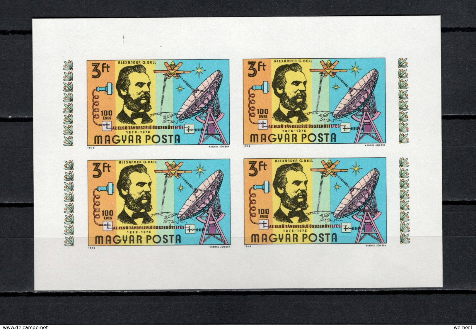 Hungary 1976 Space, Telephone Centenary Sheetlet Imperf. MNH -scarce- - Europa