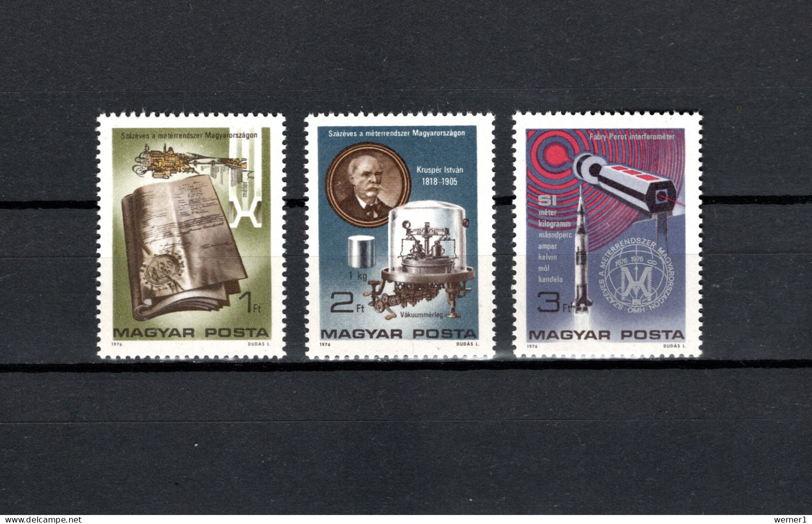 Hungary 1976 Space, Metrical System Set Of 3 MNH - Europe