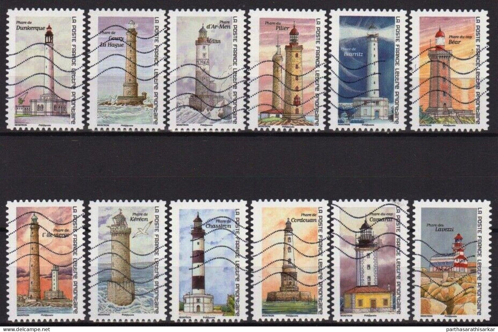 FRANCE 2019 LIGHTHOUSES COMPLETE SET USED RARE - 2010-.. Matasellados