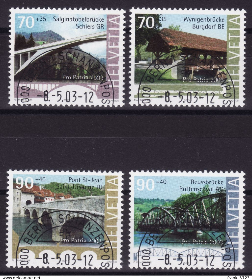 Schweiz: Pro Patria Satz SBK-Nr. 280-283 (Historische Brücken Und Stege 2003) ET-gestempelt - Gebraucht