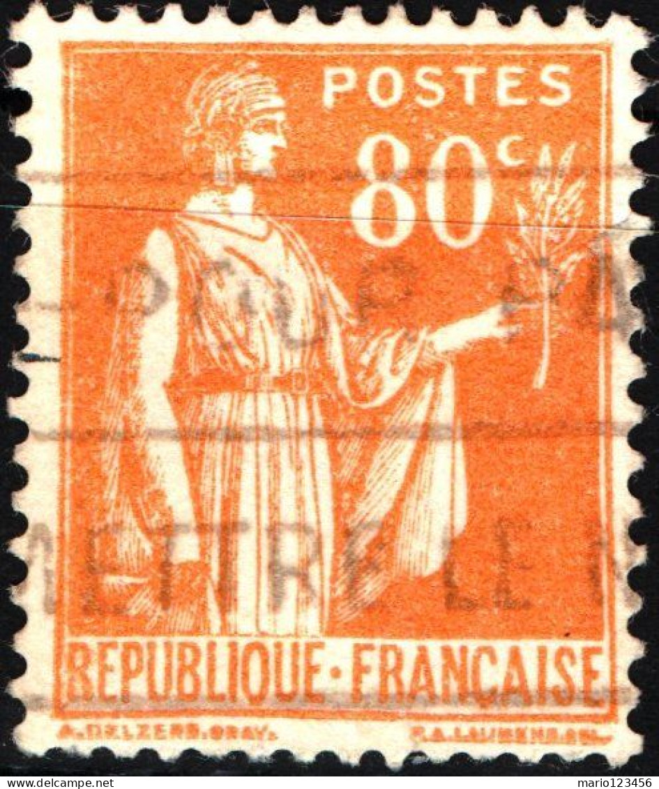 FRANCIA, FRANCE, TIPO “PEACE”, 80 C., 1938, FRANCOBOLLI USATI Yt:FR 366, Mi:FR 390, Scott:FR 273 - 1932-39 Paz