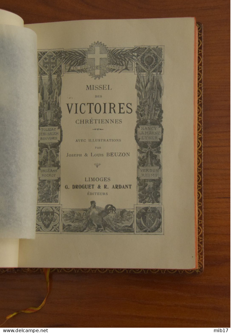 Ancien MISSEL des VICTOIRES CHRETIENNES G. DROGUET & R. ARDANT illustrations J & L BEUZON en coffret - 1919