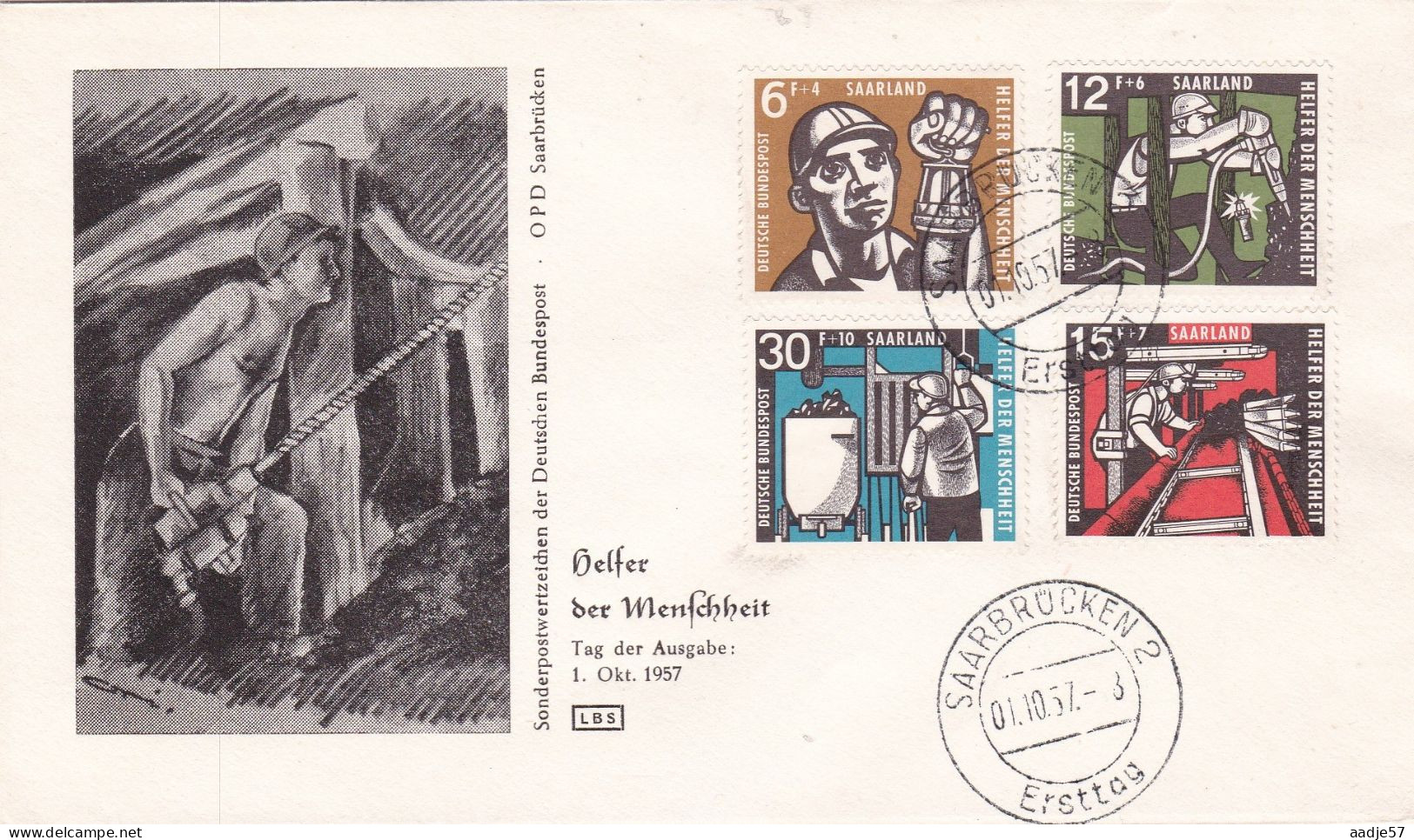 Saarland 1957 Michel 404-07 FDC - FDC
