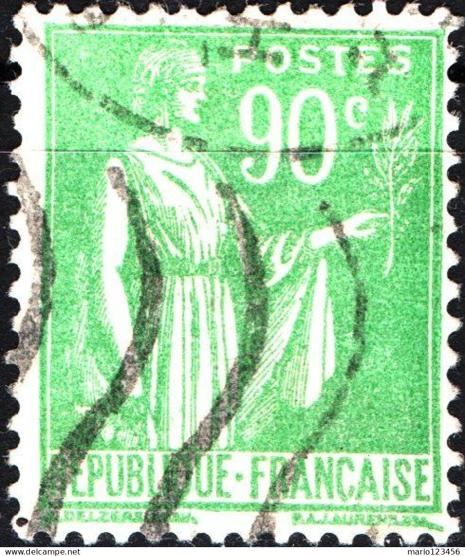 FRANCIA, FRANCE, TIPO “PEACE”, 90 C., 1938, FRANCOBOLLI USATI Yt:FR 367, Mi:FR 392, Scott:FR 275 - 1932-39 Frieden