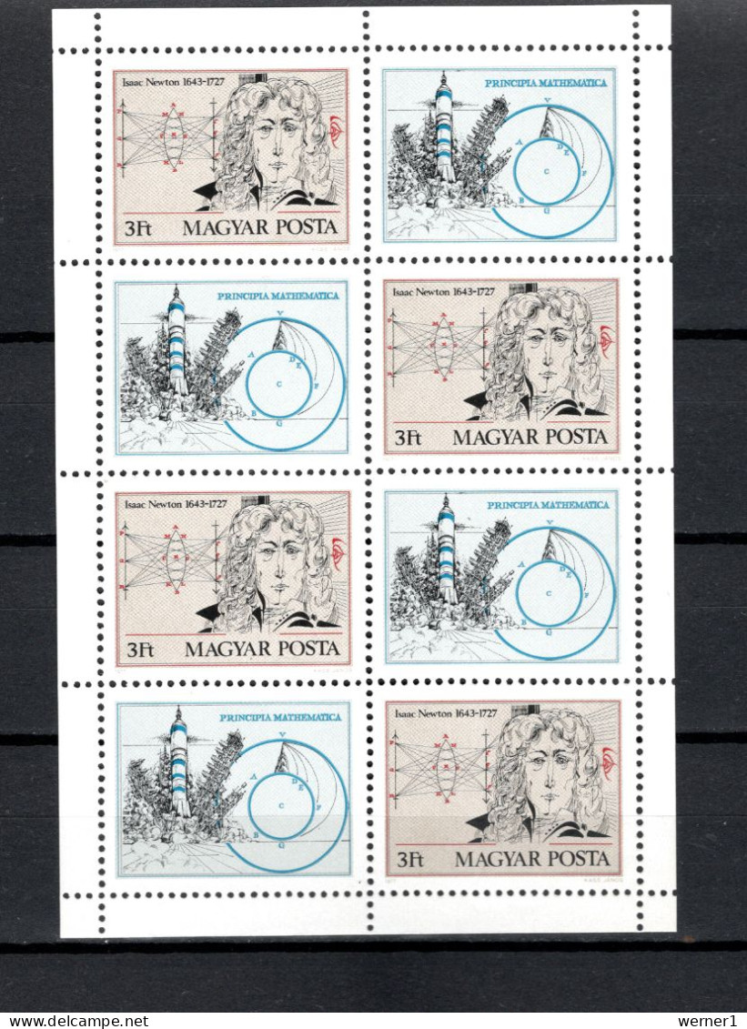 Hungary 1977 Space, Isaac Newton  Sheetlet MNH - Europe