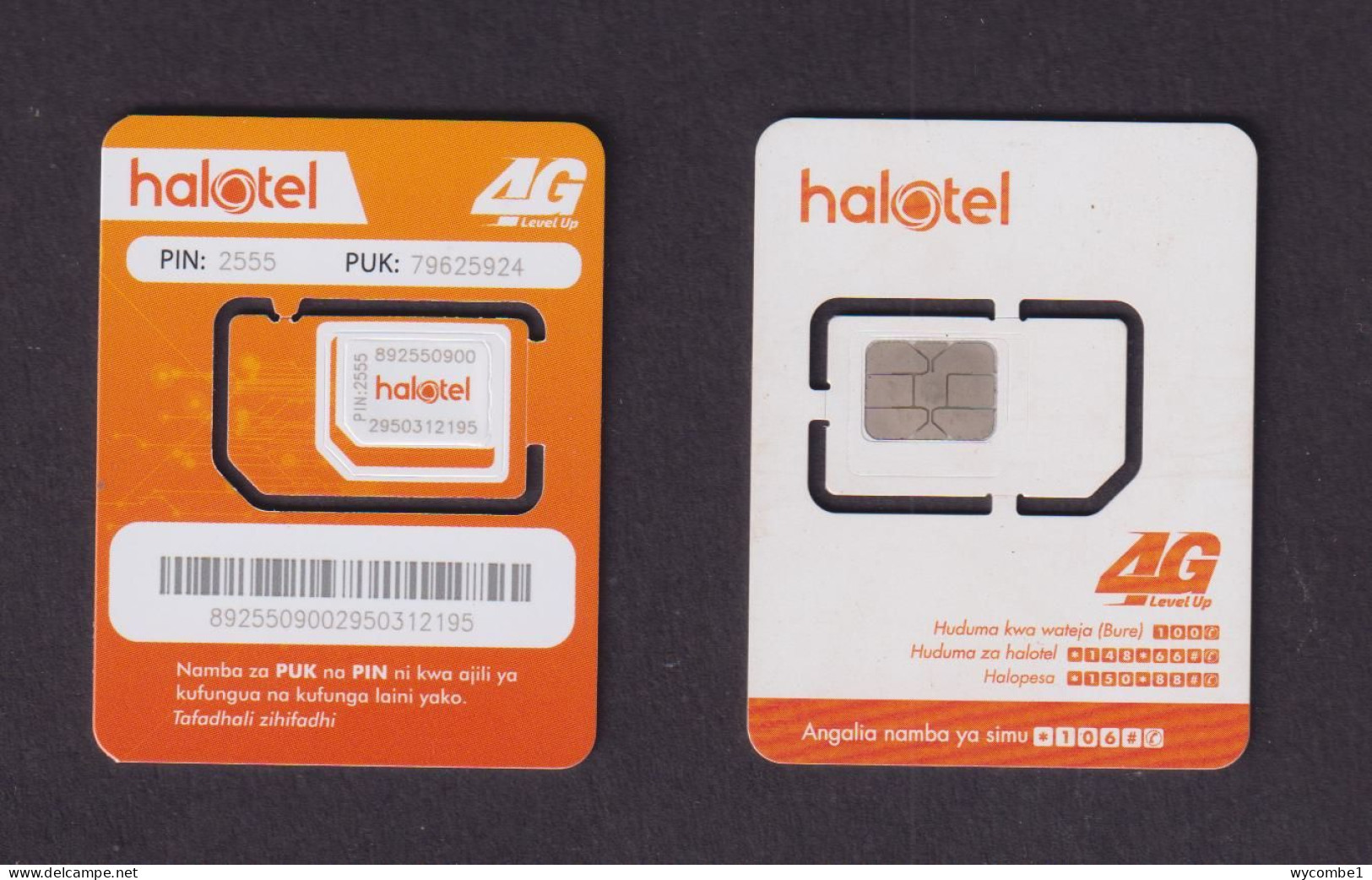 TANZANIA - Halotel Unused Chip SIM Phonecard - Tanzania