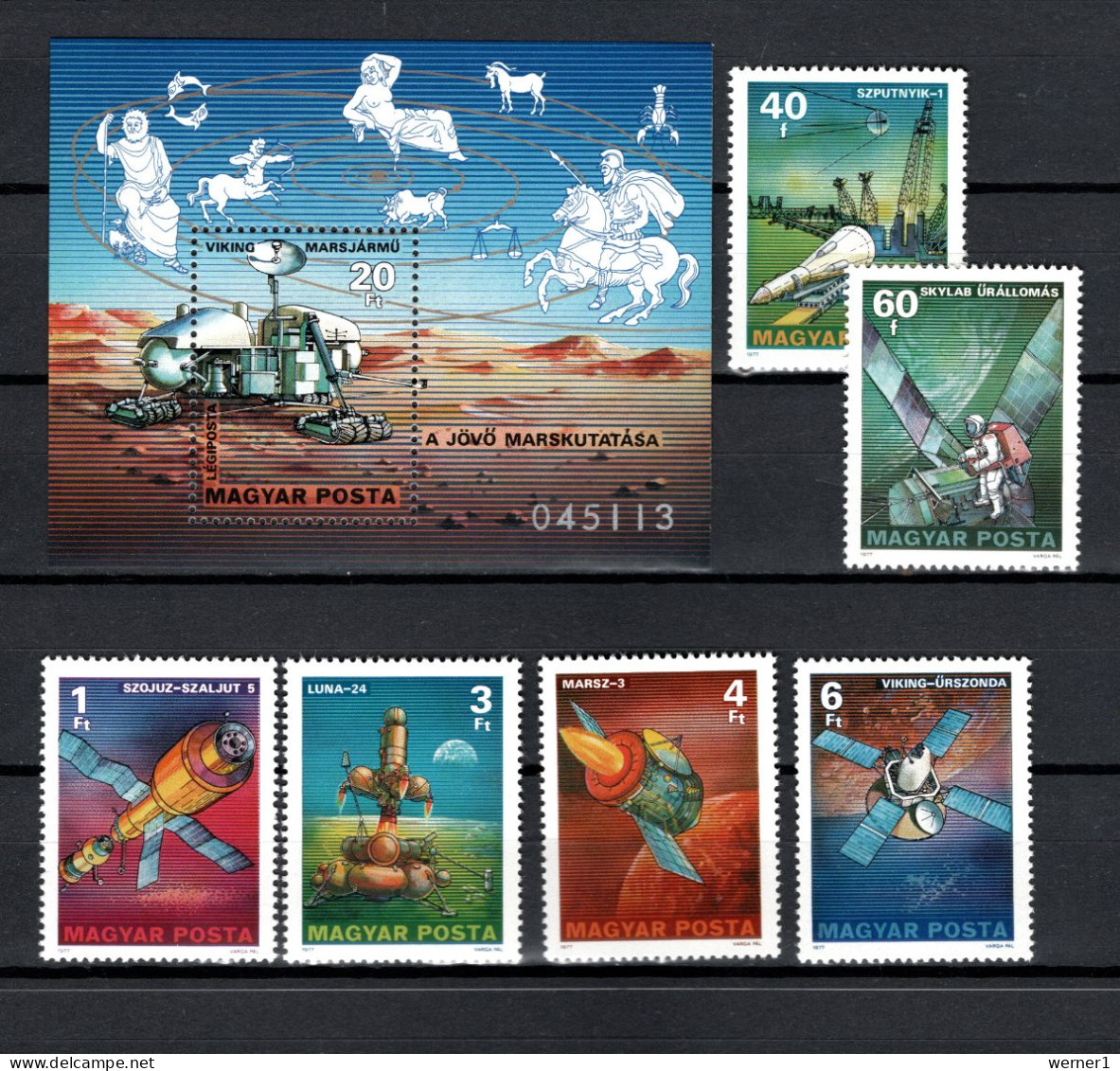 Hungary 1977 Space Research Set Of 6 + S/s MNH - Europa