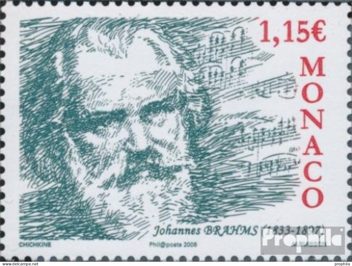 Monaco 2872 (kompl.Ausg.) Postfrisch 2008 Johannes Brahms - Unused Stamps