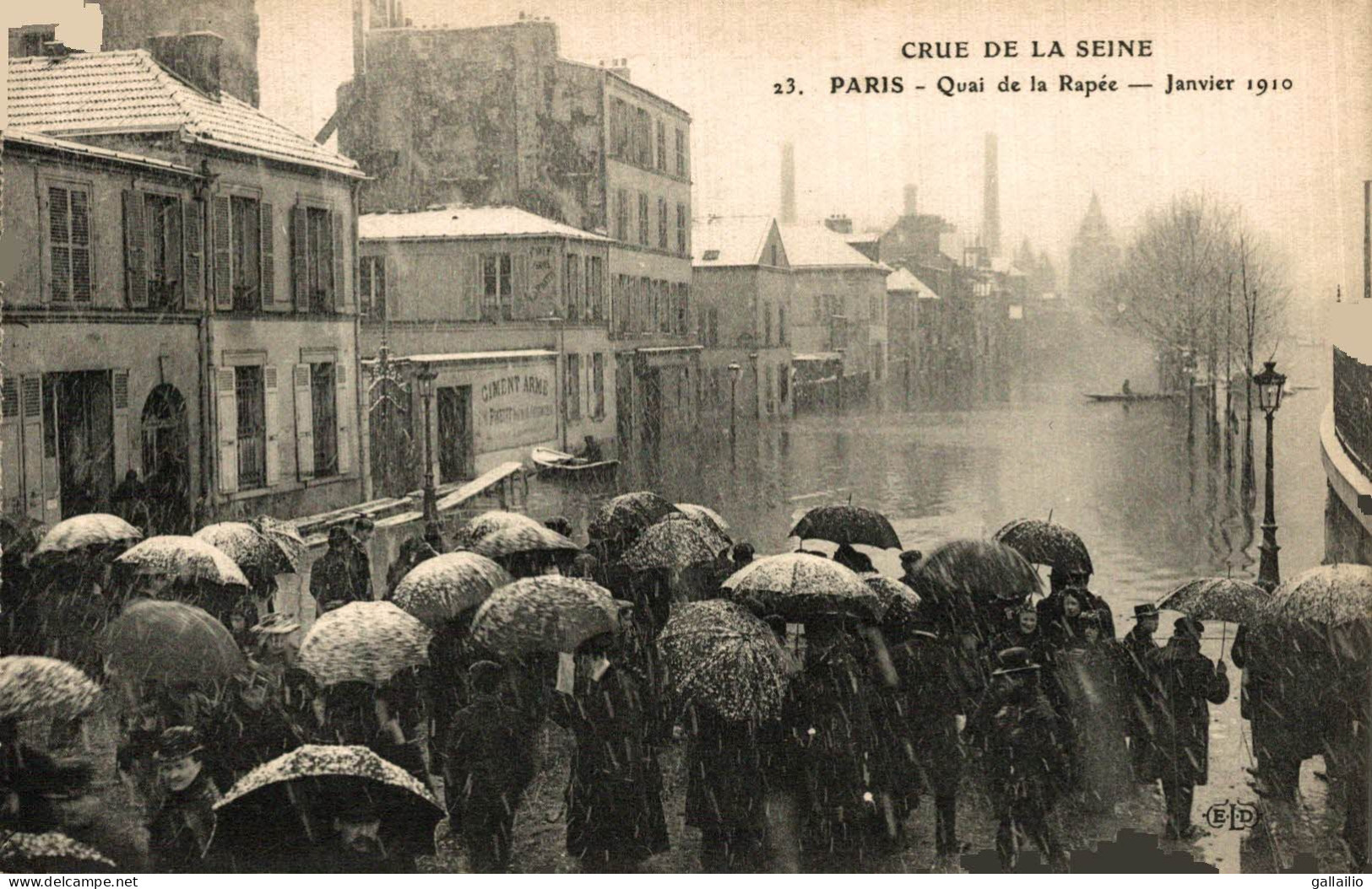 PARIS CRUE DE LA SEINE QUAI DE LA RAPEE - Inondations De 1910