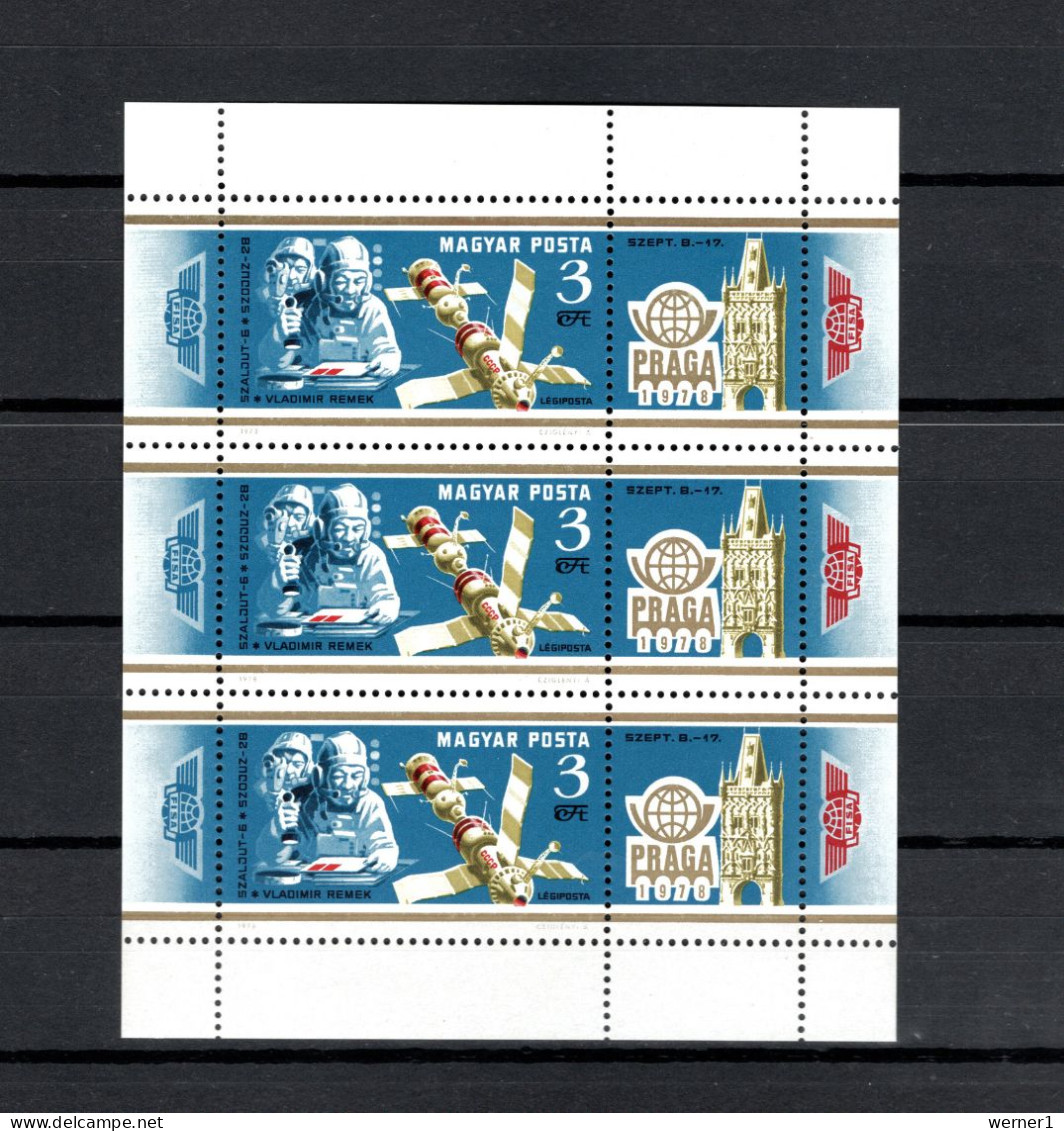 Hungary 1978 Space, Praga 78 Sheetlet MNH - Europa