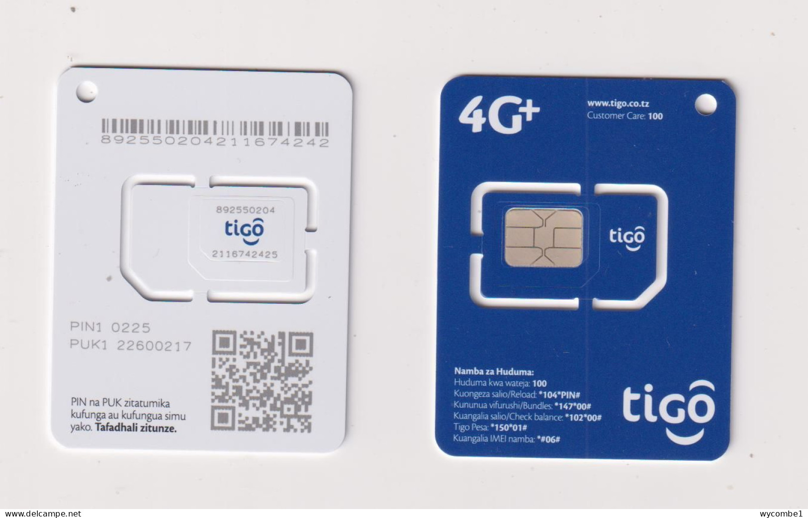 TANZANIA - Tigo Unused Chip SIM Phonecard - Tansania