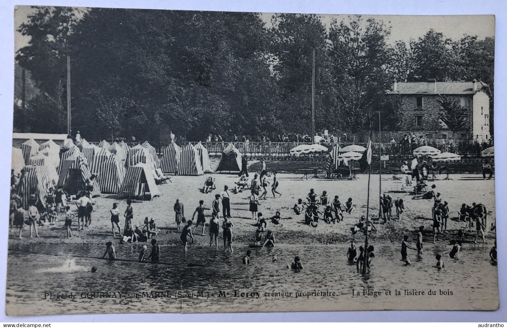 CPA 93 GOURNAY SUR MARNE - Plage - M. Feroy Créateur Propriétaire Nombreux Personnages Et Tentes - Gournay Sur Marne