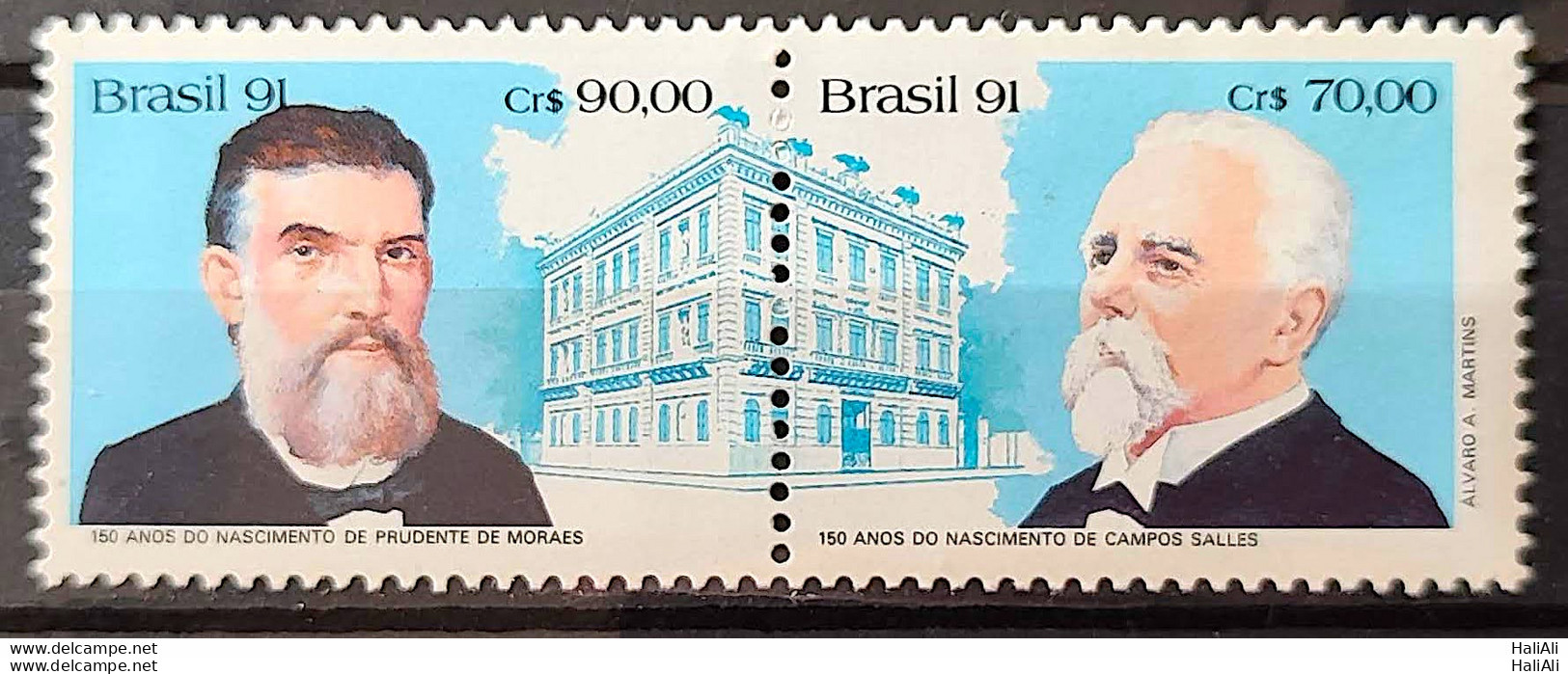 C 1763 Brazil Stamp President Campos Salles And Prudente De Morais 1991 - Ungebraucht