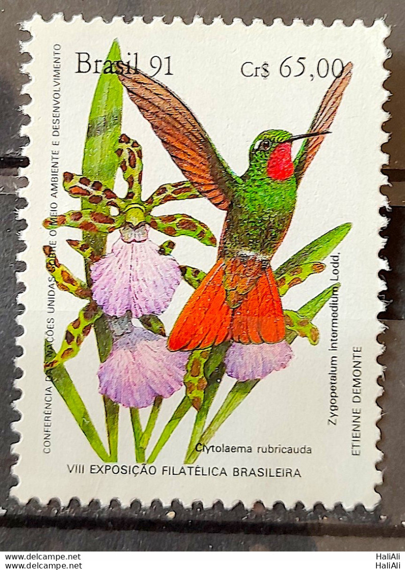 C 1757 Brazil Stamp BRAPEX Hummingbird Orchid Philately Postal Service 1991 - Ungebraucht