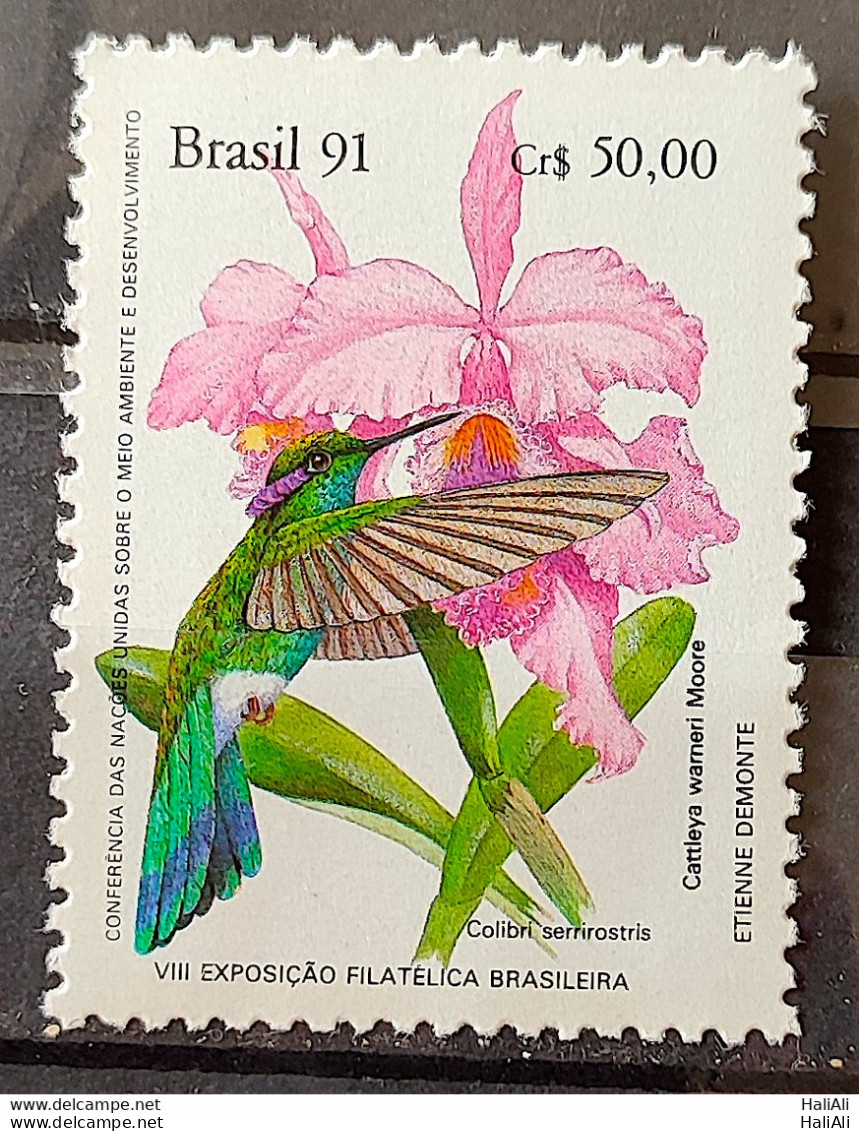 C 1755 Brazil Stamp BRAPEX Hummingbird Orchid Philately Postal Service 1991 - Unused Stamps