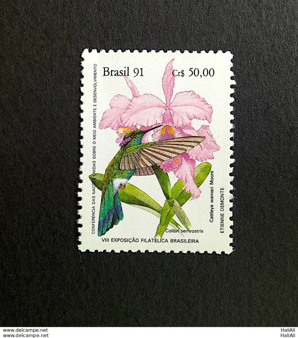 C 1755 Brazil Stamp Brapex Bird Hummingbird Orchid 1991 - Ungebraucht
