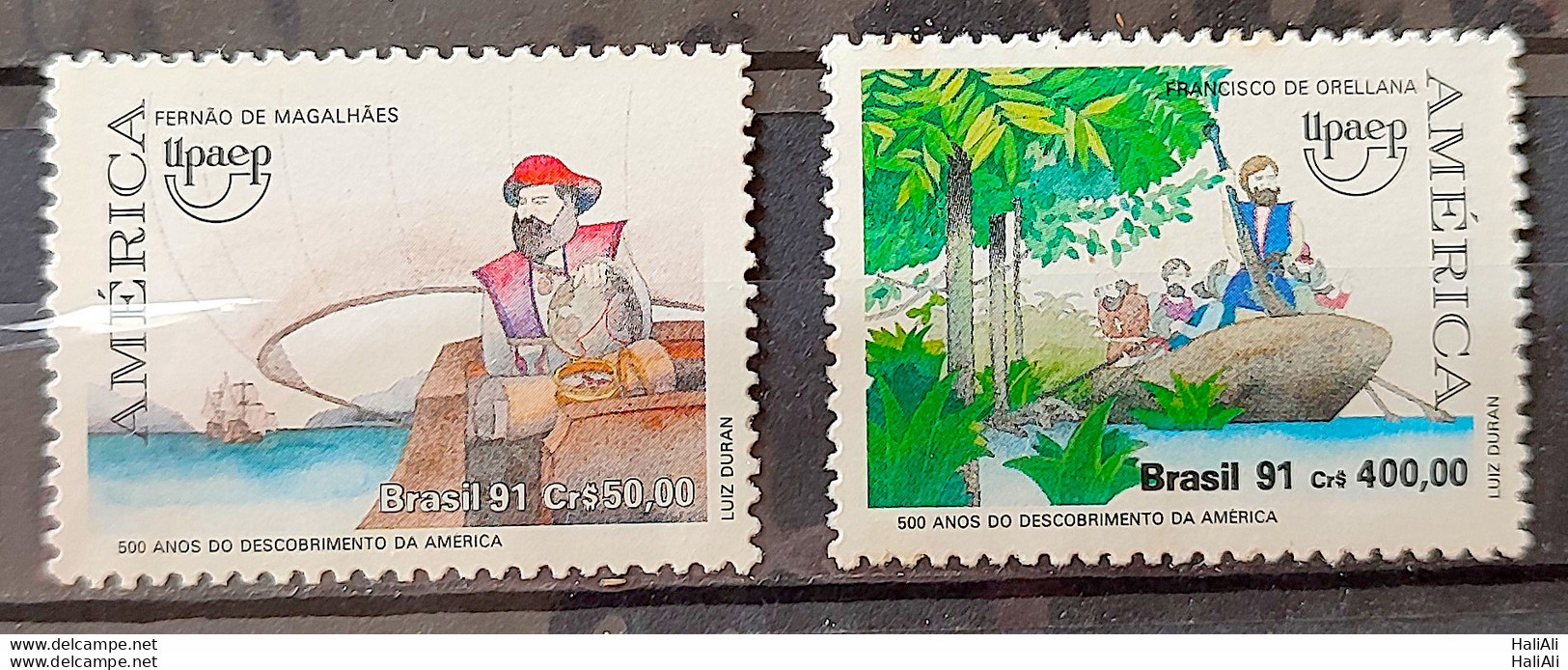 C 1753 Brazil Stamp UPAEP Discovering America Map Fernando De Magalhaes 1991 Block Of 4 - Ungebraucht